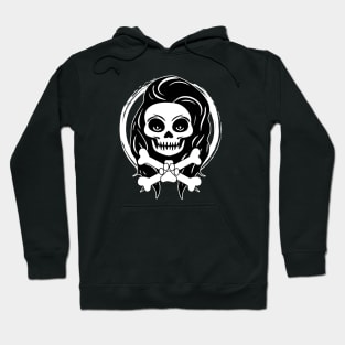 Female Pet Sitter Skull and Crossbones White Logo Hoodie